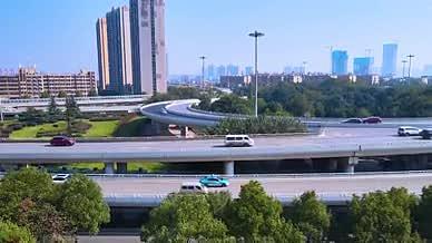 城市立体交通长沙四方坪立交桥车流视频的预览图